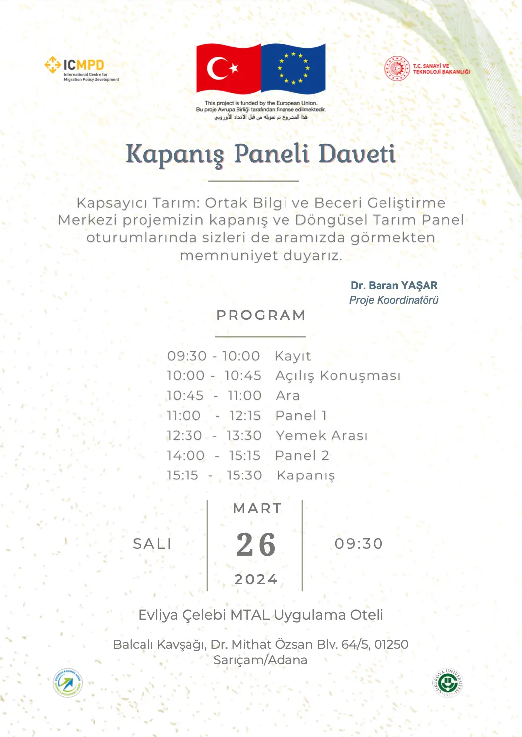 Kapanış Paneli Daveti